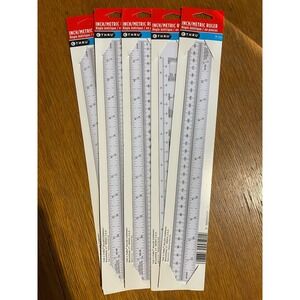Lot of 5‎ C-Thru M-109 Inch/Metric Rulers 12" / 30cm Made in USA New Sealed